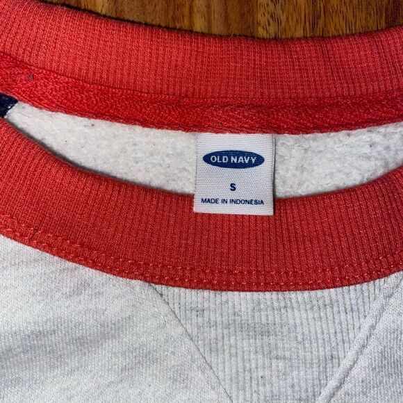 Old Navy Navy Cream & Red Color Block Crew Sweatshirt Women Size S - Picture 4 of 6